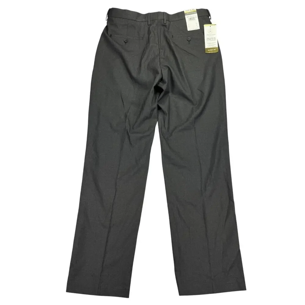 Haggar Mens Premium Stretch Classic Fit Flat Front Suit Pants Dark Gray 34x32